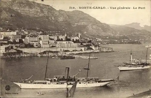 Ak Monte Carlo Monaco, Vue generale, Le Port