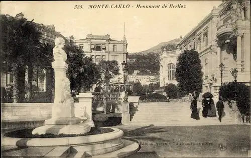 Ak Monte Carlo Monaco, Monument de Berlioz