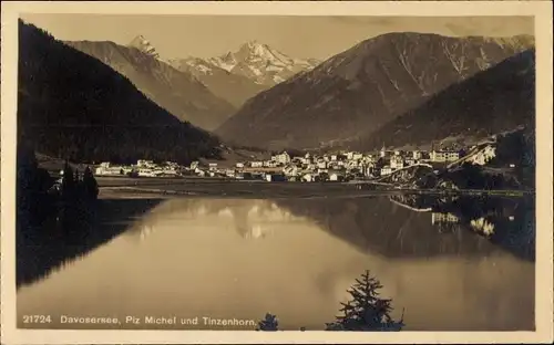 Ak Davos Kanton Graubünden, Davosersee, Piz Michel, Tinzenhorn