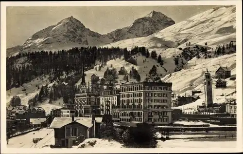 Ak Sankt Moritz Kanton Graubünden, Grand Hotel Engadiner Kulm, Winter