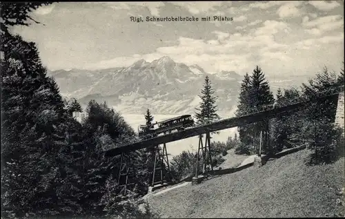 Ak Rigi Kulm Kanton Schwyz, Schnurtobelbrücke, Pilatus