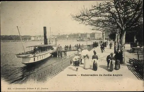 Ak Genève Genf Schweiz, Embarcadere du Jardin Anglais