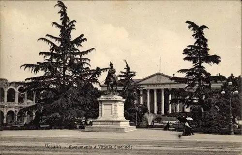 Ak Verona Veneto, Monumento a Vittorio Emanuele