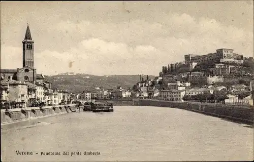 Ak Verona Veneto, Panorama dal ponte Umberto