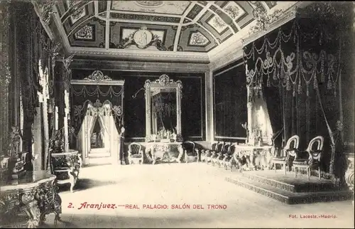 Ak Aranjuez Madrid Spanien, Real Palacio, Salon del Trono