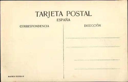 Ak Madrid Spanien, Banco de Espana, Straßenbahn