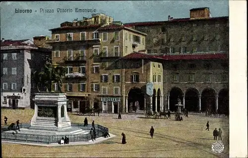 Ak Livorno Toscana, Piazza Vittorio Emanuele