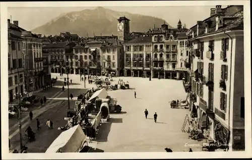 Ak Locarno Kanton Tessin Schweiz, Piazza Grande