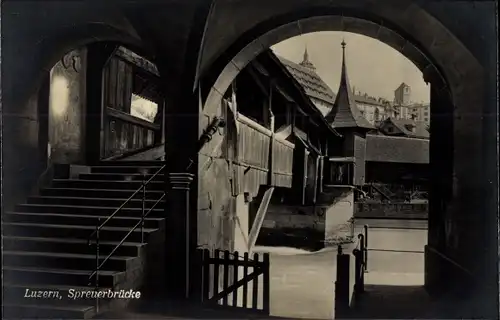 Ak Luzern Stadt Schweiz, Spreuerbrücke