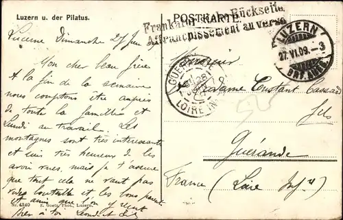 Ak Luzern Stadt Schweiz, Totalansicht mit Pilatus