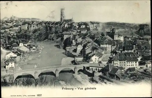 Ak Fribourg Freiburg Stadt Schweiz, Vue generale