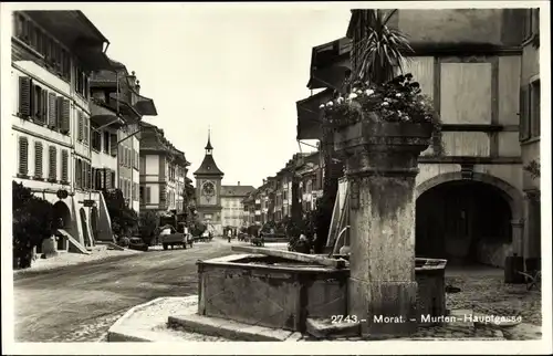 Ak Morat Murten Kanton Freiburg, Hauptgasse