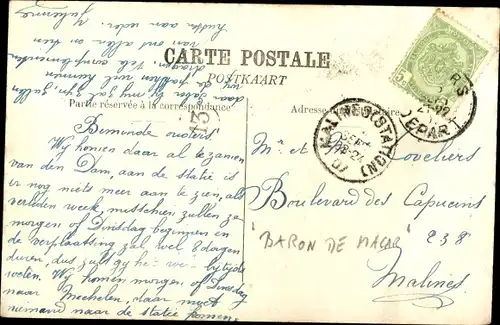 Ak Anvers Antwerpen Flandern, Un Steamer en cale seche, Baron de Macar