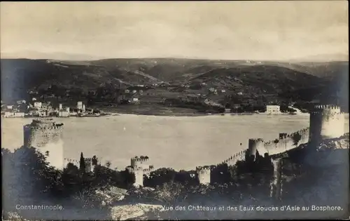 Ak Konstantinopel Istanbul Türkei, Vue des Chateaux et des Eaux douces d'Asie au Bosphore