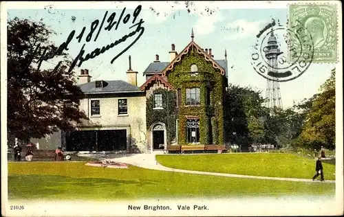 Ak New Brighton Wallasey England, Vale Park, Turm