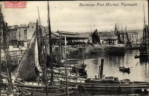 Ak Plymouth Devon England, Barbican Fish Market
