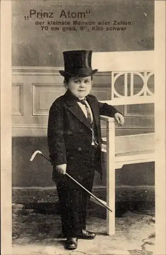 Ak Prinz Atom, der kleinste Mensch aller Zeiten, Liliputaner