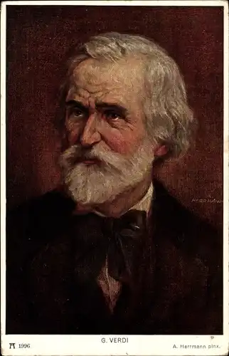 Künstler Ak Herrmann, A., Komponist Giuseppe Verdi