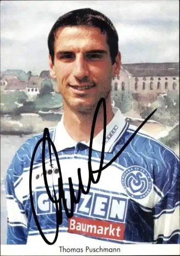 Ak Fußballer Thomas Puschmann, Portrait, Autogramm, MSV Duisburg