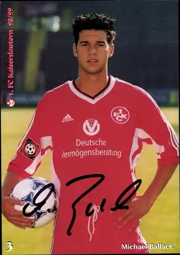 Ak Fußballer Michael Ballack, Portrait, Autogramm, 1, FC Kaiserslautern