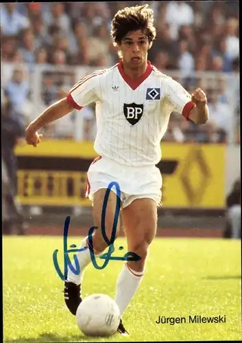 Ak Fußballer Jürgen Milewski, Portrait, Autogramm