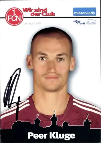 Ak Fußballer Peer Kluge, Portrait, Autogramm, 1. FCN