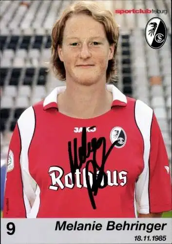 Ak Fußballerin Melanie Behringer, Portrait, Autogramm, Sportclub Freiburg