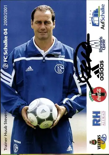 Ak Trainer Huub Stevens, Portrait, Autogramm, FC Schalke 04
