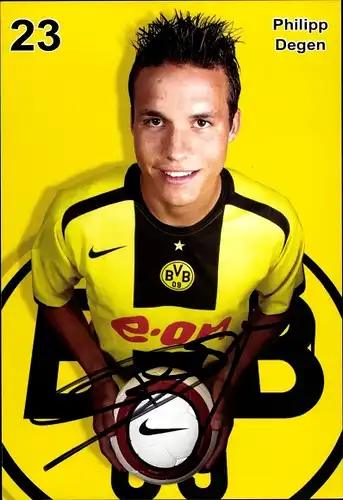 Ak Fußballer Philipp Degenried, Portrait, Autogramm, BVB 09