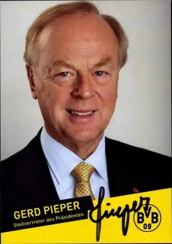 Ak Stellvertreter des Präsidenten Gerd Pieper, Portrait, Autogramm, BVB 09