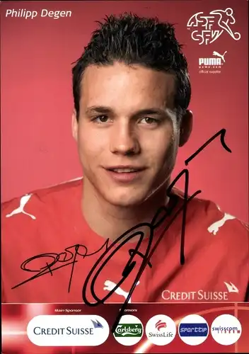 Ak Fußballer Philipp Degen, Portrait, Autogramm