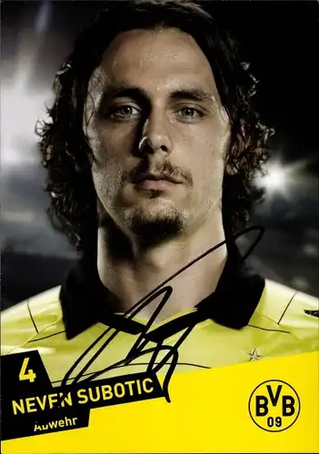 Ak Fußballer Neven Subotic, Portrait, Autogramm, BVB 09