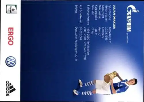 Ak Fußballer Julian Draxler, Portrait, Autogramm, FC Schalke 04