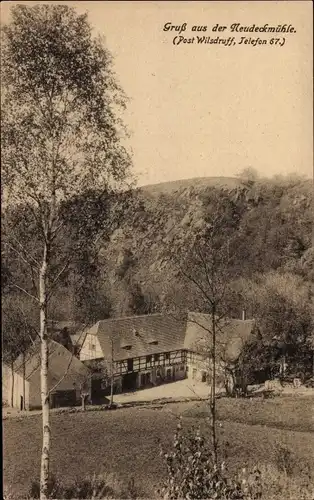 Ak Klipphausen Sachsen, Gaststätte Neudeckmühle, Saubachtal