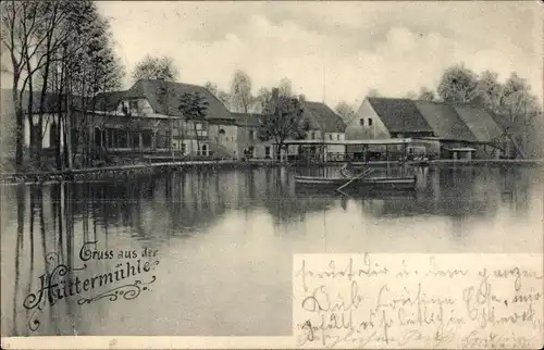 Ak Radeberg in Sachsen, Hüttermühle, Ruderboot