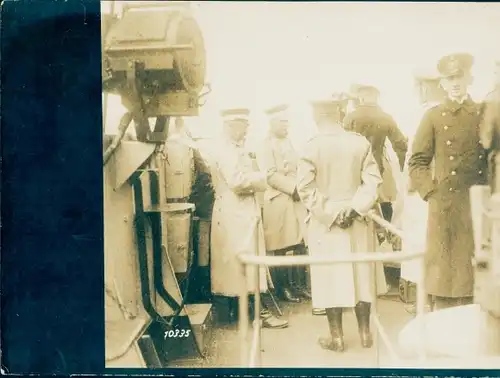 Foto Der König von Sachsen bei der Marine, Brücke SMS Augsburg