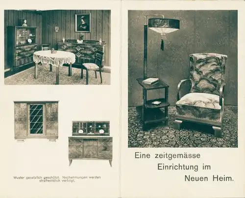 Klapp Ak Halberstadt am Harz, Hermann Goebel Werkstätten für Wohnungskunst, Werbung, Möbel