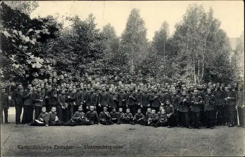 Ak Dresden Neustadt, Kadettenkorps, Unterrichtspause