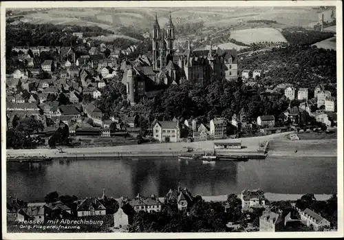 Ak Meißen an der Elbe, Albrechtsburg, Luftaufnahme