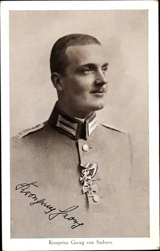 Ak Kronprinz Georg von Sachsen, Portrait, Orden, Uniform