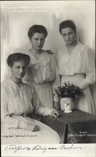 Ak Prinzessinnen Margarete, Maria Alix und Anna, Herzoginnen von Sachsen