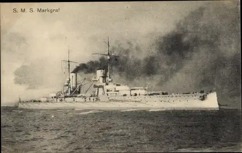 Ak Deutsches Kriegsschiff, SMS Markgraf, Großlinienschiff