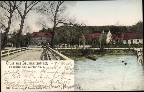 Ak Geltow Schwielowsee, Gasthaus Baumgartenbrück