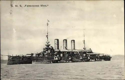 Ak Österreichisches Kriegsschiff, SMS Ferdinand Max, Schlachtschiff