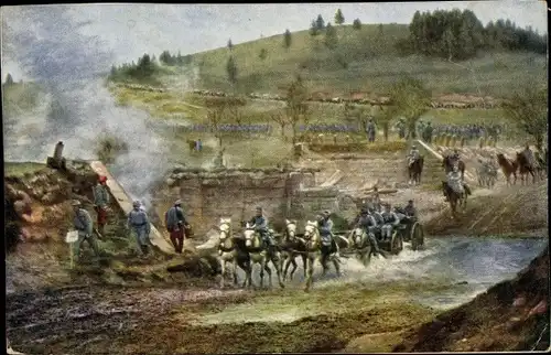Ak KuK Armee, Artillerie auf Marsch, I WK