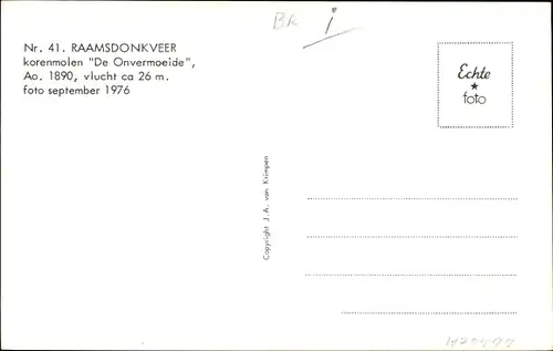 Ak Raamsdonksveer Nordbrabant, Korenmolen De Onvermoeide