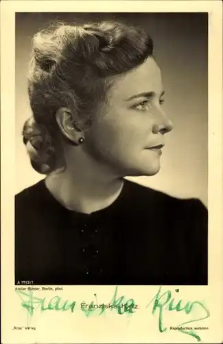 Ak Schauspielerin Franziska Kinz, Portrait