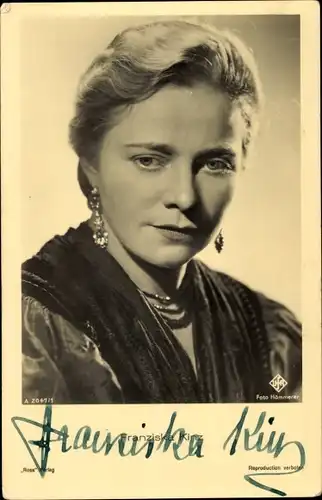 Ak Schauspielerin Franziska Kinz, Portrait