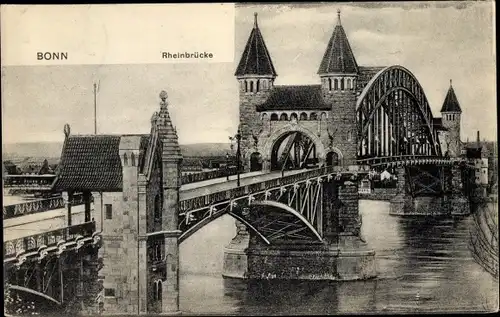 Ak Bonn am Rhein, Rheinbrücke