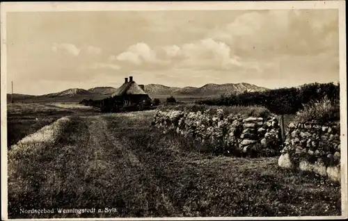 Ak Wenningstedt auf Sylt, idyllischer Blick auf Haus